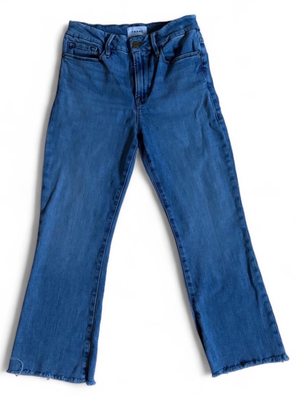 Frame Denim Le Crop Mini Boot Jeans in Medium Blue